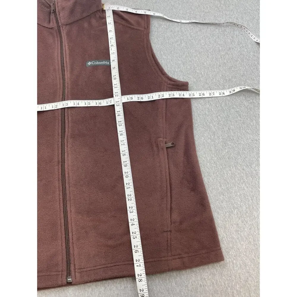 Columbia‎ Vest Mens Large Brown Fleece Full Zip Mock Neck